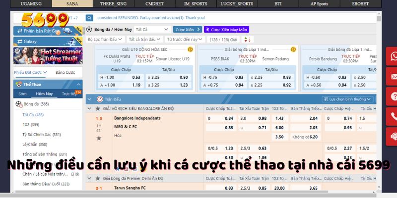 Những điều cần lưu ý khi cá cược thể thao tại nhà cái 5699