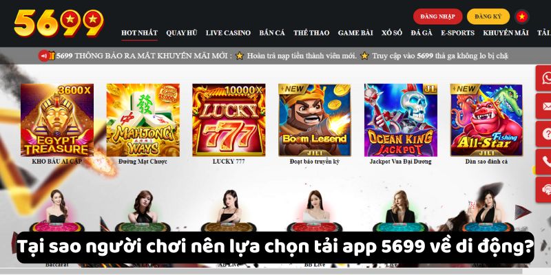 Tại sao người chơi nên lựa chọn tải app 5699 về di động?